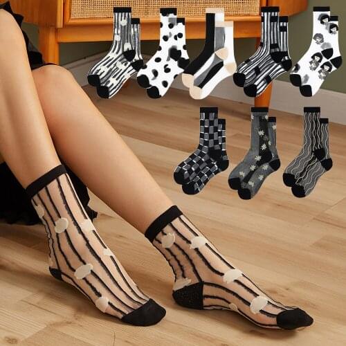 Salina Womens Socks Spring And Summer New Products In Short Tube Card Silk Cotton With Casual Sports Ladies Pile Thin Tide Sock