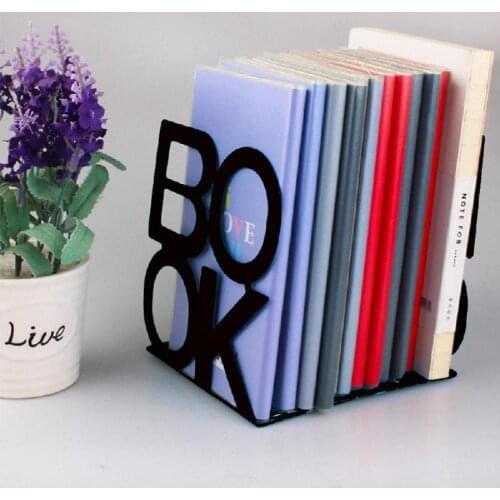 1 Pair Bookend School Metal Stand Stationery Office Desktop Support Portable Anti-skid Universal Office Holder Organizer Letter