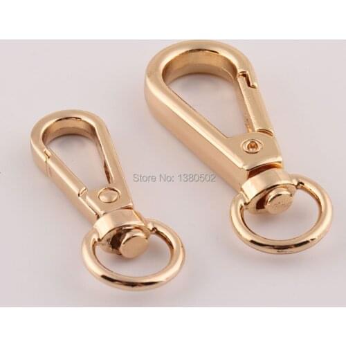 10PCS/lot 40/48mm light gold color Swivel Snap Hook clasp buckle Key Ring diy hardware accessories