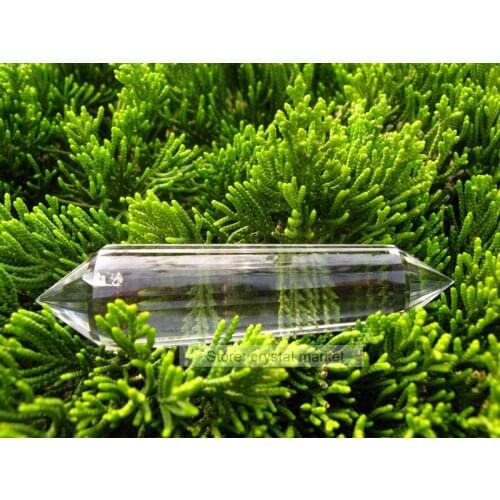 24 Sided 2.79" Vogel Inspired Water Clear Quartz Double Terminated Crystal Wand
