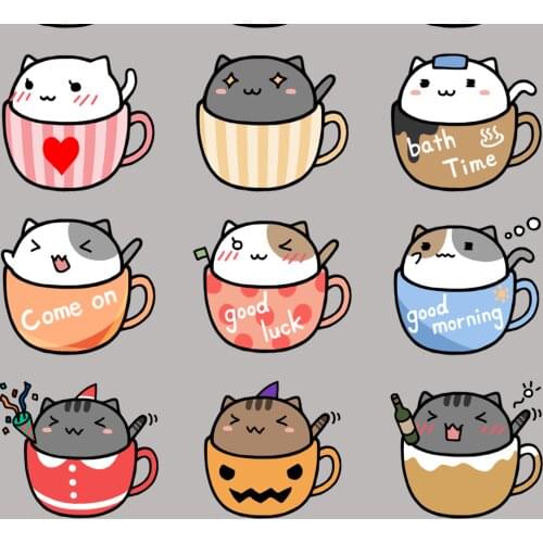 40 cup kitten stickers anime funny scrapbook stickers for kids, DIY laptop suitcase skateboard motorcycle bike toy