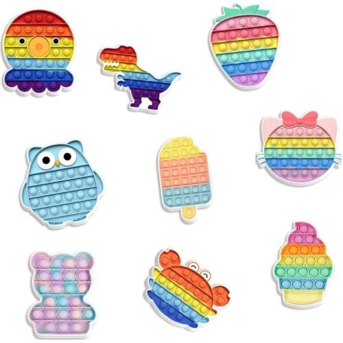 Acrylic Cute Cartoon Rainbow Gradient Cartoon Toys Printing Plane Resin DIY Crafts Gift Decoration Accessories 10 Pieces