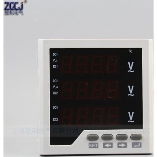 CJ-3AV33 AC 0-450V AC0-380V 3 phase digital volt panel meter 96*96*80mm three phase voltage monitor instrument