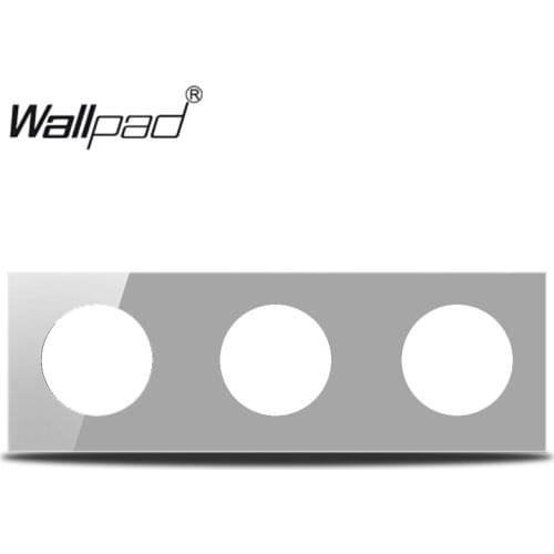 L6 DIY Customization Triple 3 Gang Grey Glass Frame Plate For L6 Wall Light Switch Socket Inserts