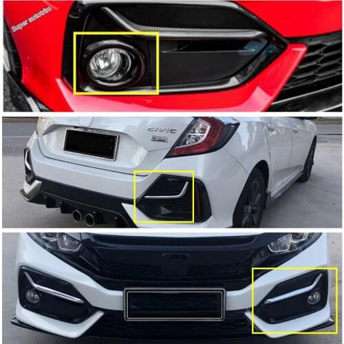 Front / Rear Bumper Fog Lights Lamps Eyelid Eyebrow / Ring Cover Frame Trims 2 Pieces Fit For Honda Civic Hatchback 2020 2021