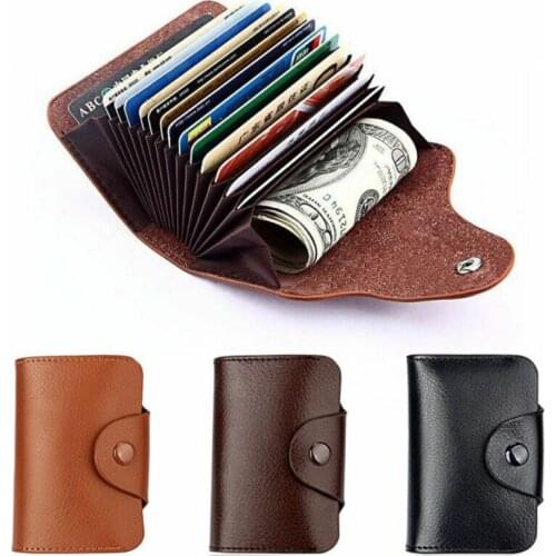 New PU Leather Function Card Case Business Card Holder Men Women Credit Passport Card Bag ID Passport Card Wallet