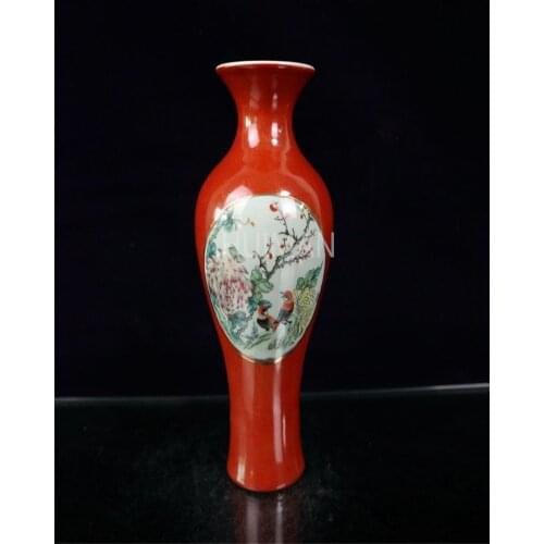 Elaborate Porcelain Hand Painting Flower Vase Crafts Home Decoration China