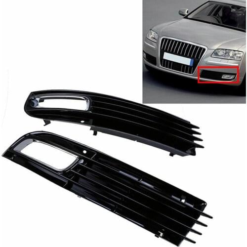 JanDeNing 2PCS Front bumper Left& Right Side Fog Light Lower Grille Cover For Audi A8 2008-2010
