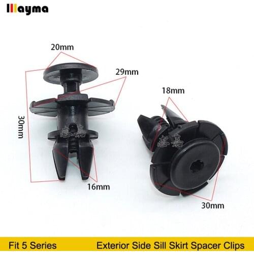20pcs Auto car Plastics clips For BMW 5 Series 520i 525i 530i 535i E60 E61 Exterior Side Sill Skirt Pin Spacer Clips