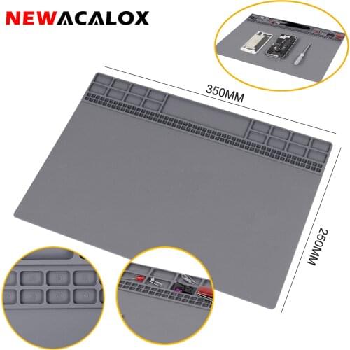 NEWACALOX Silicone Soldering Mat Silicone Repair Mat Multi-size Magnetic Repair Mat for Electronics Soldering Repair Heat Gun