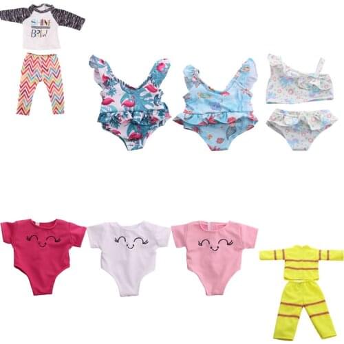 Doll Swimsuits & Pants Suits Suitable For Summer & Autumn For 18 Inch &New Born Baby Generation Birthday Girls Toy Gifts