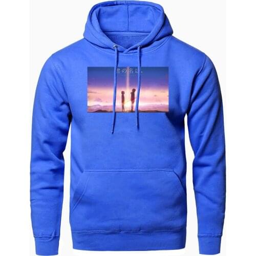 Your-Name print Trend men hooded hoodies 2020 spring autumn casual fleece clothes thicken long-sleeved sweatshirt windproof coat