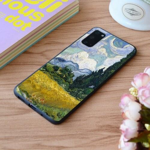 For Samsung Van Gogh Wheat Field With Cypresses Print Soft Silicone Matt Case TPU Cover Galaxy S Note M and Galaxy A