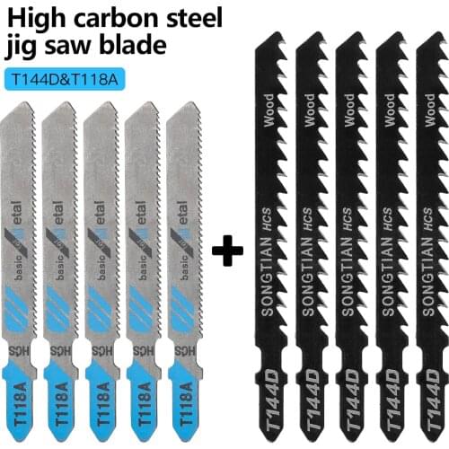 10Pcs/5Pcs Jig Saw Blade Jigsaw Blades Set Metal Wood Assorted Blades Woodworking T144D T118A