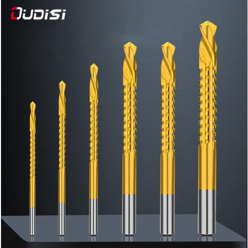 6Pcs 3-8mm Set of Serrated Twist Drill Bits Drill Multifunctional Spiral Screws Drill Saw Carpenter Woodworking Tools