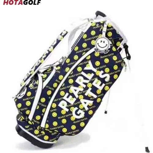 2021 NEW Fashion Smiley printed canvas waterproof golf stand bag Golf Cart Bags Golf Stand Bag