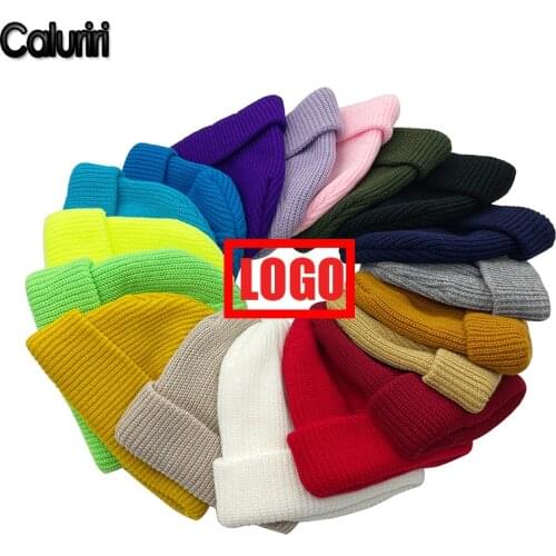 Winter Warm Beanies 18 ColorS DIY Logo Team Club Hats Custom Print Embroidered Logo Made Winter Warm Beanie for Girl Boy ZZ-305