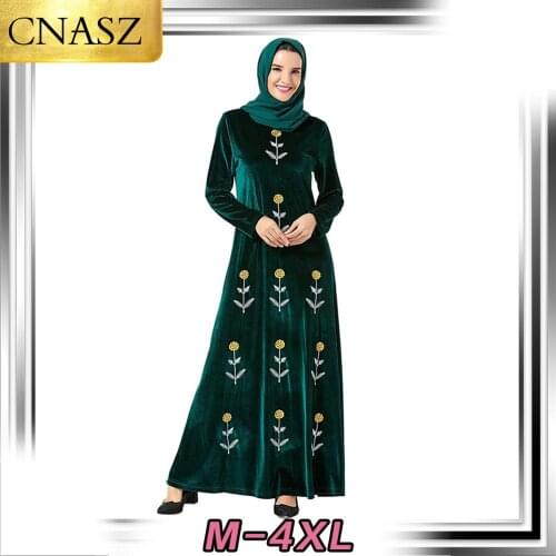 New Muslim Dress Dubai Fashion Arabian Plus Size Womens Middle East Islamic Plant Embroidered Turkey Moroccan Kimono Pakistan