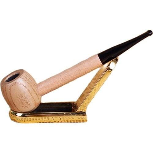 New Handmade Wooden Straight Smoking Pipe 15cm Vintage Traditional Tobacco Pipe Classic Durable Gift Cigarette Cigar Tube