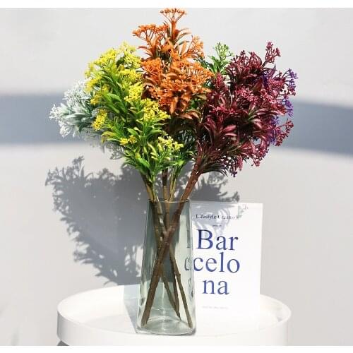 Single Cypress Leaf Fruit Indoor Home Living Room Simulation Plant Restaurant Dining Room Layout Vase Flower Arrangement