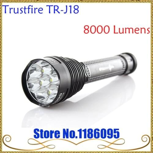 Original Trustfire TR-J18 J18 Flashlight 8000 Lumens 7 X CREE XM-L T6 LED by 18650 or 26650 Battery Waterproof High Power Torch