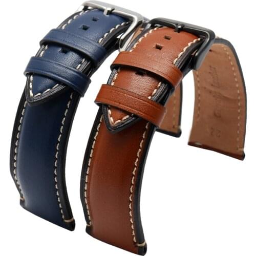 New Genuine leather strap 20mm 22mm 24mm watchband for fossil FTW1114/FS5151 watch leather bracelet