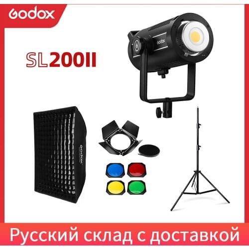 Godox SL200II SL-200W II LED Video Light 200W Bowens Mount Daylight Balanced 5600K 2.4G Wireless X System for Interview