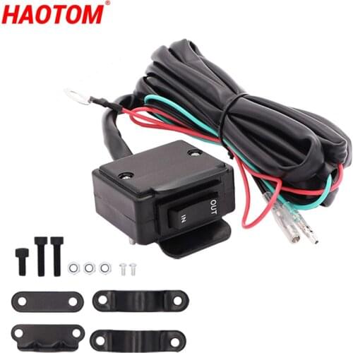 Universal 12V Winch Rocker Thumb Switch with Mounting Handlebar Control Line Warn Fit for ATV UTV Polaris Hisun Linhai YAMAHA