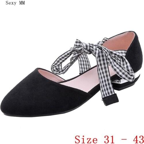 D'Orsay Low High Heels Women Pumps Low High Heel Shoes Stiletto Woman Party Shoes Kitten Heels Small Plus Size 31 - 40 41 42 43