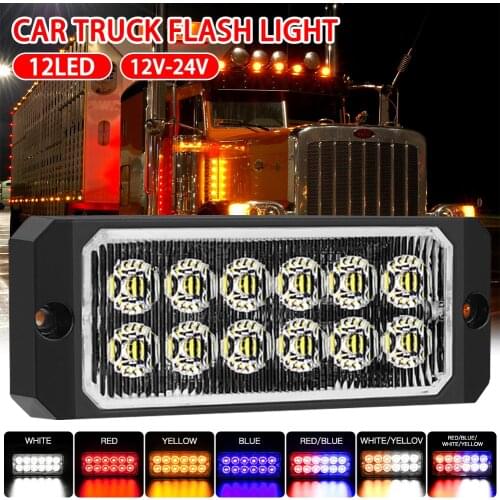 1PCS 12V- 24V 12LED Bar Car Truck Strobe Flash Emergency Light Lamp Led Car Emergency Light LED Head lights Car Accessories