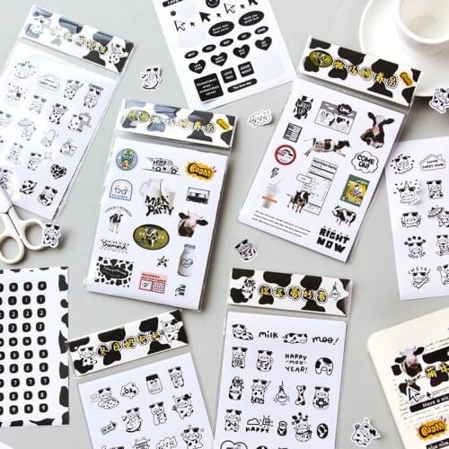 2 Pcs Kawaii Cow Decorative Stickers For Card Making Envelope Seal Diary Scrapbookin Journal Laptop