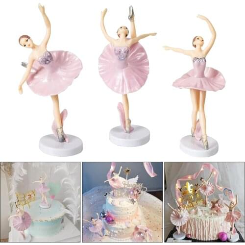 3x Ballet Dancer Ballerina Cake Topper Dance Movements Cake Decoration