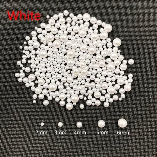 400Pcs Mixed Size ABS Round Beads Imitation Pearl for Nail Art Craft Decor DIY Clothes Jewelry Sew On Beads Accessories