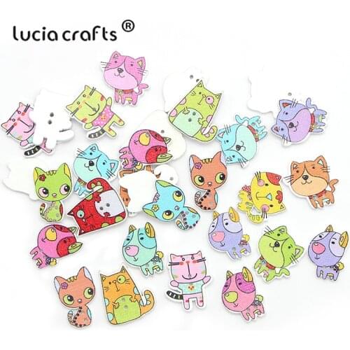 Lucia crafts Wooden Buttons Cartoon Animal 2-Holes Sewing Clothes Accessories Crafts Button E0224