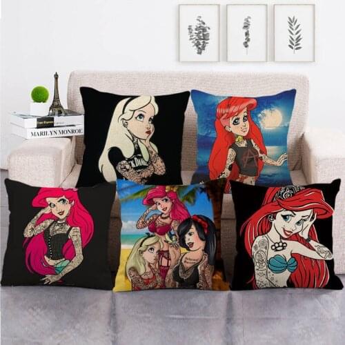 Anime Series Cushion Cover Cool Flower Arm Linen Pillowcase Beauty Pattern Home Decoration Pillowcase Accessories