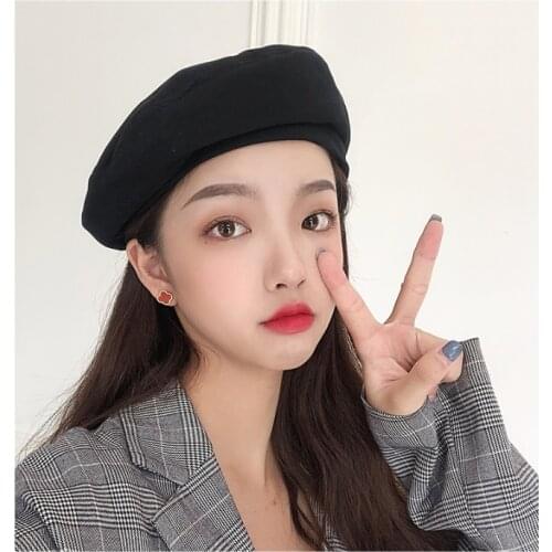 New Elegant Women Solid Beret for Fashion Summer Female Cotton Hats Sun Cap Autumn 2021 Brand Womens Painter Hat Lady Outdoor