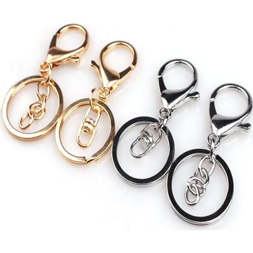 5Pcs/lot Gold Silver Plated Metal Blank Keyring Split Ring Key Holder Keychain Women Men DIY Jewelry Findings Making Accessories
