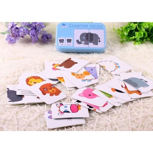 Dropshipping Baby Toys Infant Early Head Start Training Puzzle Cognitive Card Vehicl/Fruit/Animal/Life Set Pair Puzzle Baby Gift