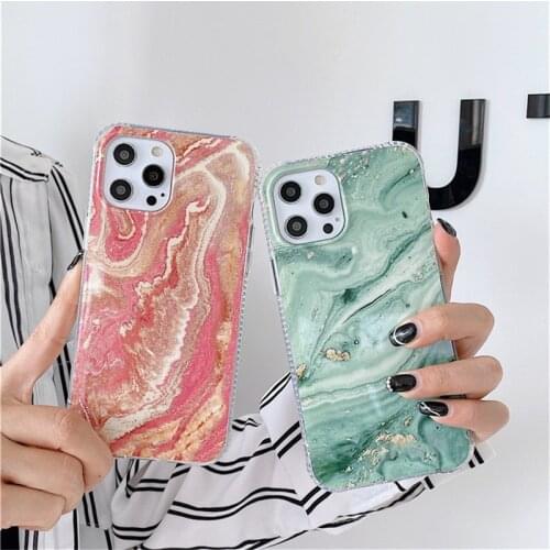 Lovebay Classic Gradient Marble Phone Case For iphone 12 11 Pro Max X XS Max XR 7 8Plus SE Shockproof Bumper Soft IMD Back Cover