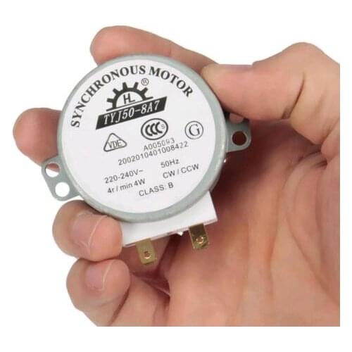 AC 220V-240V 4W 50Hz CW/CCW Microwave Turntable Turn Table Synchronous Motor TYJ50-8A7 D Shaft 4 RPM
