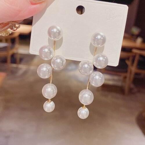Fashion Modern Pearl Earrings High Grade Elegant White Big Long Drop Earings Jewelry Wholesale