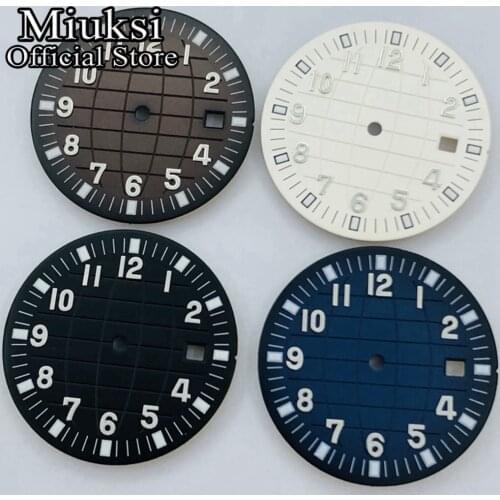 Muksi 31.5mm white black coffee blue sterile watch dial fit ETA 2836/2824 DG2813/3804 Miyota 8215 821A 8205 8200 movement