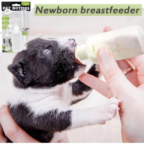 Puppy Bottle Set Newborn Kitten Feeding Bottle Dog Supplies Cat Baby Feeding Pet Supplies Puppy Accessories 3 Pacifiers bowl