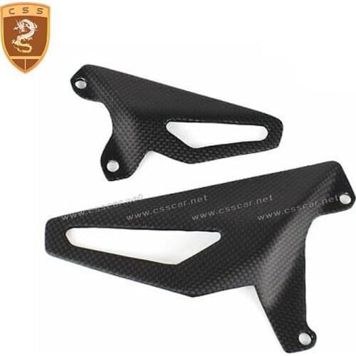 New 2018-2021 Ducati Panigale V4 Real Carbon Fiber Heel Plate Guard Cover Fairing Panel Motorcycle Parts Black Heel Plates 4-034