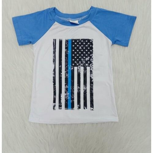 New arrival toddler boy clothes blue short sleeve boy t-shirt fashion printed designs shirt