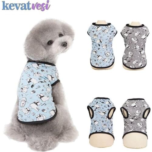 Pet Dog Clothes Cartoon Dog Shirt Breathable Summer Puppy vest Chihuahua Bulldog Small Medium Dog Clothing