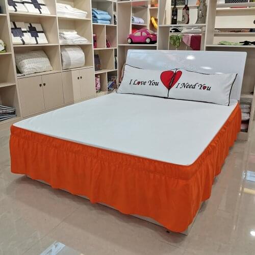Solid Color Elastic Bed Skirt for Hotel Home No Fading Durable Protective Bedding Removable Bed Band Skirt Home Textile