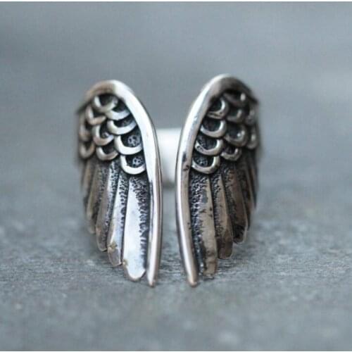 FDLK European Style Retro Angel Open Ring Cool High Quality Creative Finger Ring For Women Men Punk Jewelry