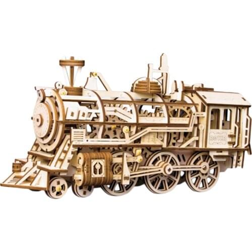Steam Locomotive 3D Wooden Puzzle Model DIY Jigsaw Home Table Decor Gifts