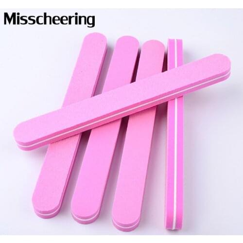 5Pcs/Set Thick Nail File 100/180 Pink Sandpaper Buffer DIY Nail Tips Polishing Pedicure Tools Professional Manicure Nail Kits